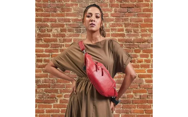 Fotoprøve. Style Frisco. Stor - Rød Bumbag Bæltetaske I Smukt Mørkerødt Kvalitetslæder product image