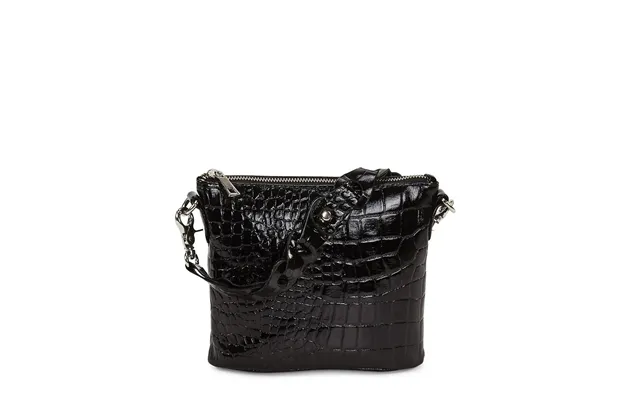 Kollektionsprøve. Style Limassol I Sort. Skøn Lille Håndtaske Clutch I Præget Skind Med Flot Flettet Håndrem