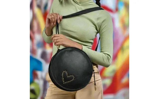 Style Odin In Black M. Heart In Rivets Of Gold. Ultrasmuk Shoulder And Crossbodytaske product image