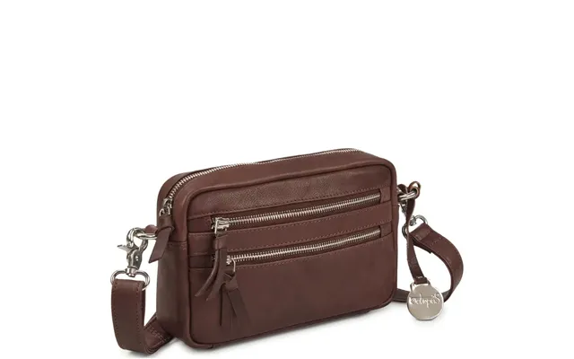 Style Oman I Mørkebrunt Læder M. Lynlåse I Sølv. Skøn Unisex Clutch - Skulder- & Crossbodytaske
