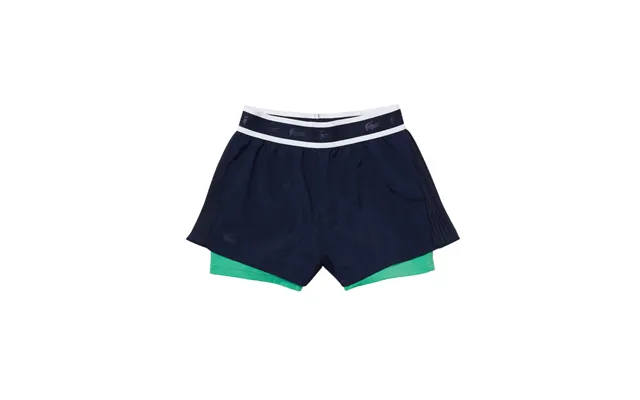 Lacoste Sport Light Nylon Shorts Womens Navy Blue Clover Green