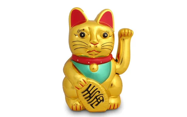 Lykkekat Maneki Neko Guld Mega Size 45 Cm. - Dekoration