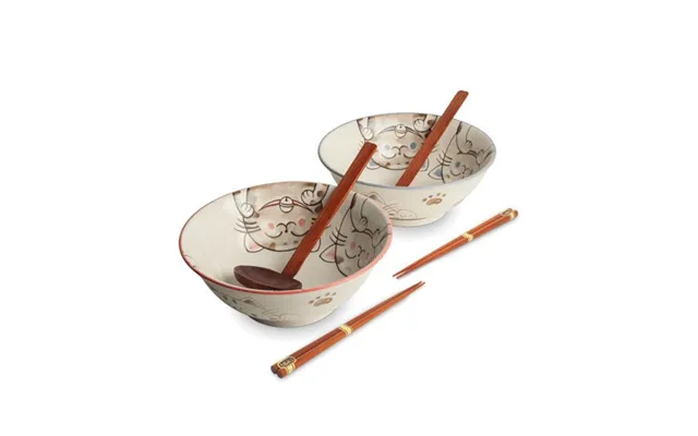 Ramen Bowl Seen Tre Cats 6 Parts Ø20,5 Cm. - Gift Sets Past, The Laws Boxes product image