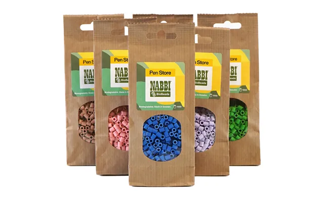 Pen Store X Nabbi Biobeads Rørperler Midi 1000 Stk Askegrå product image