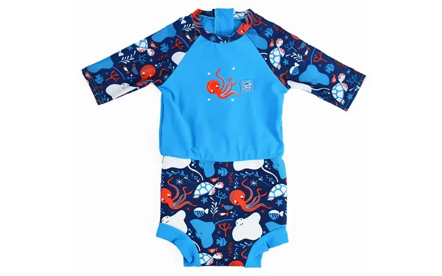 Happy Nappy Sunsuit - Under The Sea Blue