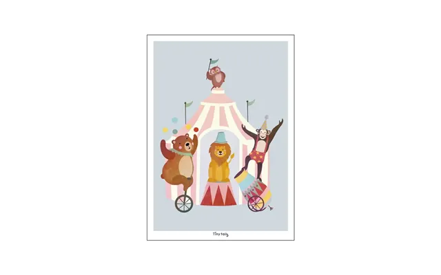 Plakat Lille Cirkus Børneplakat Lyseblå 50x70