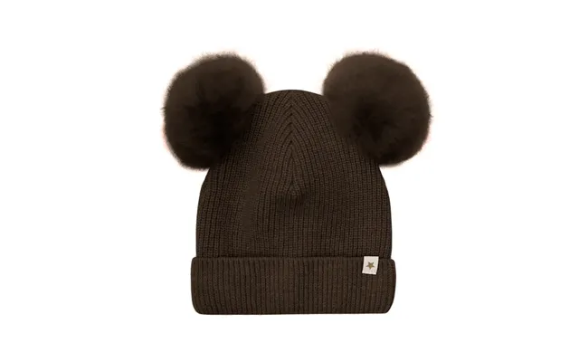 Strik Alpaca Hat Pompoms - Dark Brown Melange