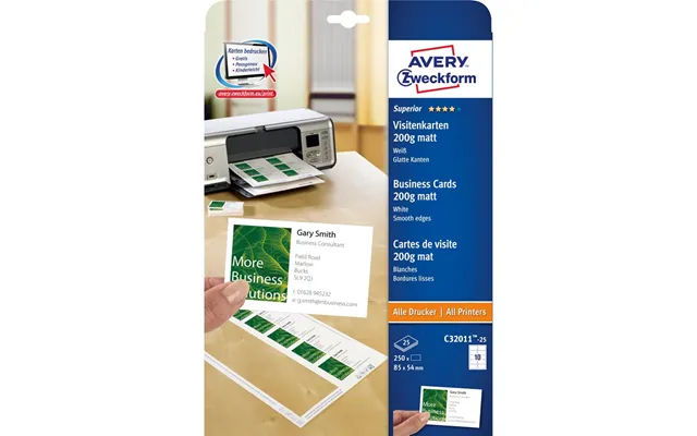 Avery Visitkort Mat 85x54mm - 200g