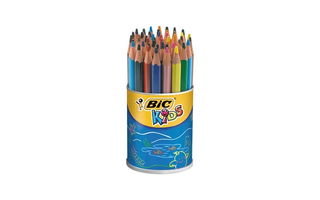 Bic Kids Evolution Triangle Ecolutions Trekantede Farveblyanter - Assorterede Farver, Potte Med 48