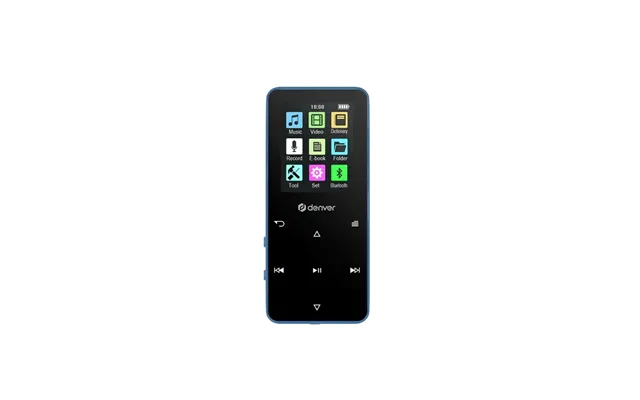 Denver Mp-1830bu Blue - Mp4 Media Player With Built-in Bluetooth And Rechargeable Battery