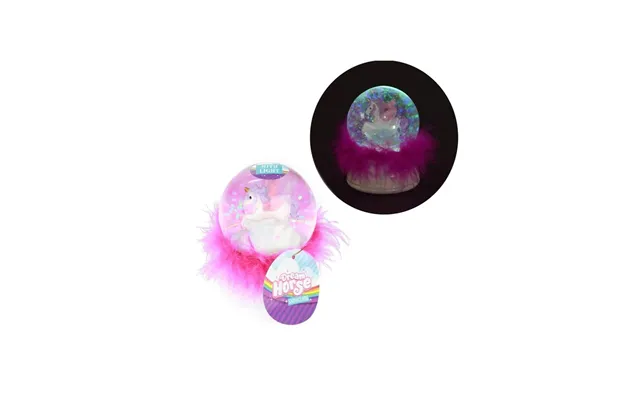 Dream Horse Snow Globe Unicorn With Feathers And Light