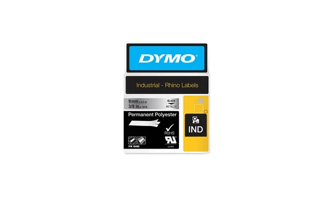 Dymo Dymo Rhino Permanent Polyester 9mm X 5.5m Sort På Metallic
