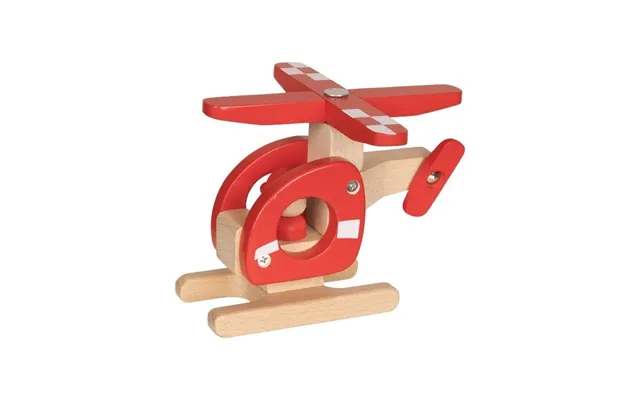 Goki Wooden Helicopter Red