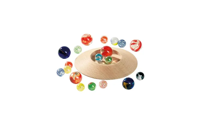 Goki Wooden Marble Pot With Marbles
