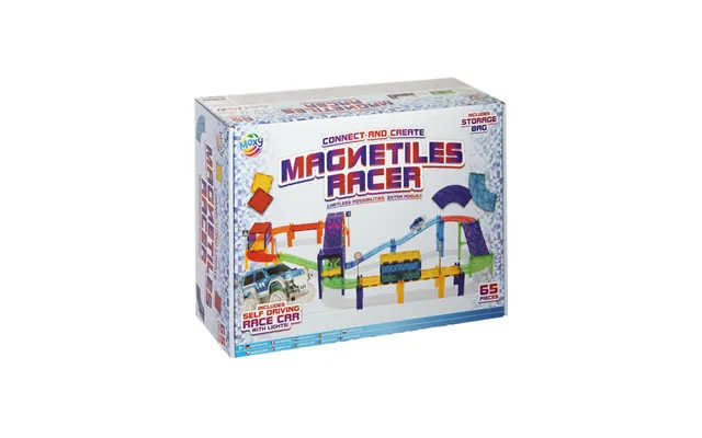 Moxy Magnetic Tiles Racer 65 Pcs - Incl. Storage Bag