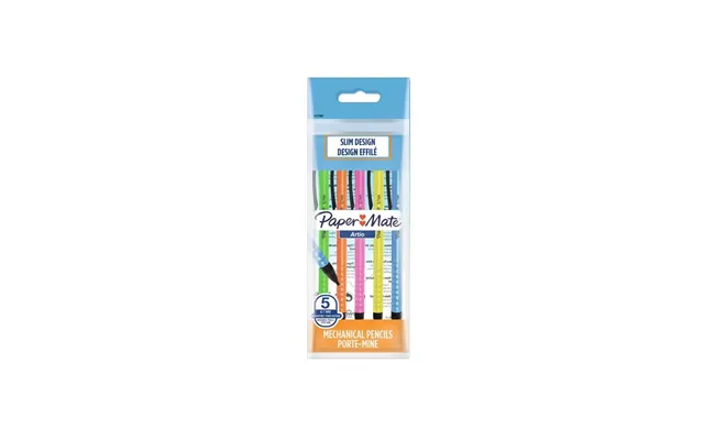 Paper Mate Artio Mekaniske Blyanter 0,7 Mm Hb 2 Assorterede Hylsterfarver 5 Stk