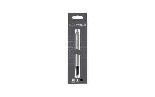 Parker Im Kuglepen Rustfrit Stål Med Krombeklædning Medium Spids Med Blå Blæk Refill
