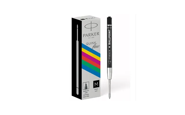 Parker Kuglepen Refill Medium Spids Sort Quinkflow Blæk 20 Stk