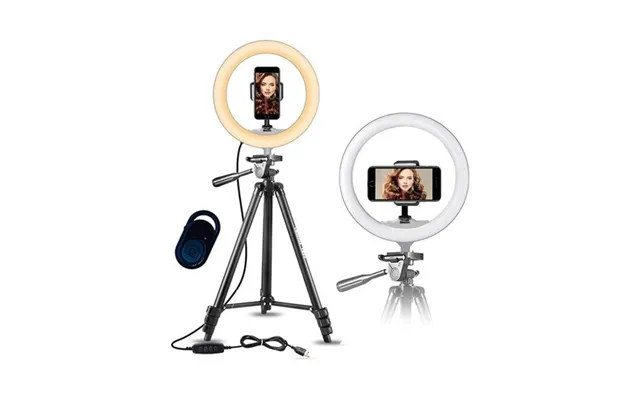 Pro Ring Light Stativ 10 - 52-136 Cm - Bluetooth Fjernbetjening