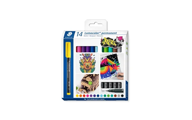 Staedtler Lumocolor Perm F 0,6mm 14 Ass Boks