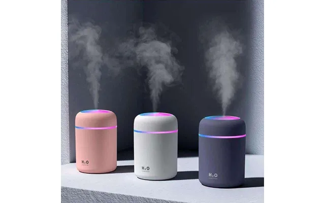 H2o Luftfugter Humidifier M. Led Lys Fås I - Hvid