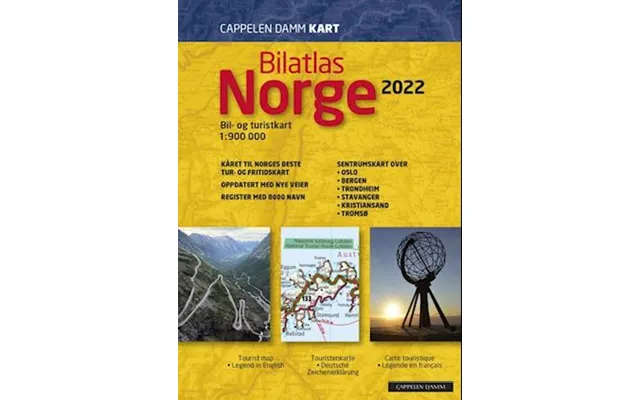 'bilatlas Norge 2022 Bil- Og Turistkart 1 900.000' - Cappelen Damm