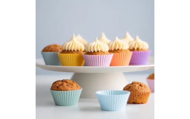 Muffinsforme I Silikone - 12-pak Pastelfarver 75 Ml Forme