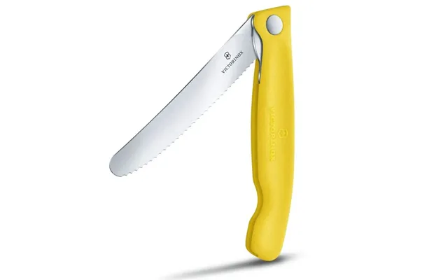 Sammenfoldelig Picnic Kniv Med Takket Klinge - Gul