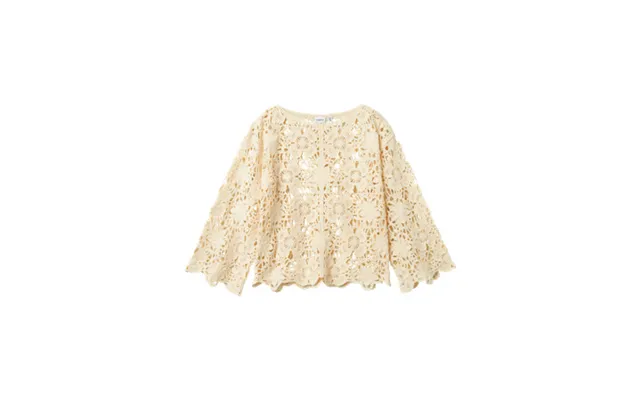 Name It Langærmet Strik Blonde Bluse Fenrun Cloud Dancer