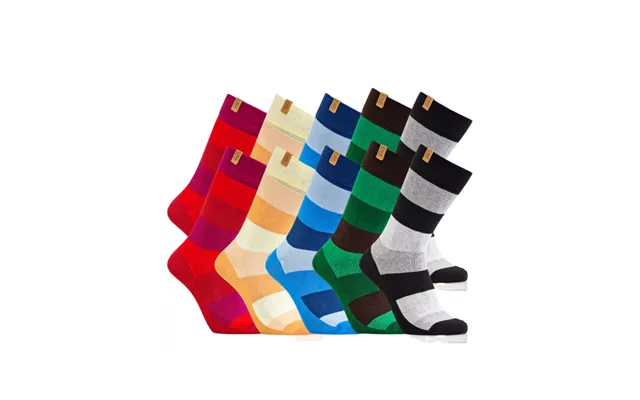 Iz Sock 10pak Bambusstrømper Med Brede Striber