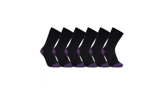 Iz Sock 6pak Bambusstrømper I Lilla Hæl Og Tå