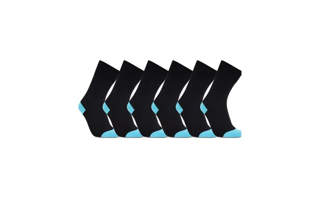 Iz Sock 6pak Bambusstrømper I Turkis Hæl Og Tå Til Unisex