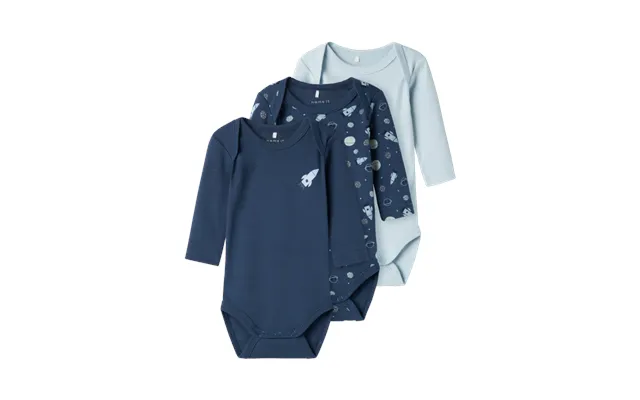 Name It 3pak Bodystocking I Space Blå Til Baby product image