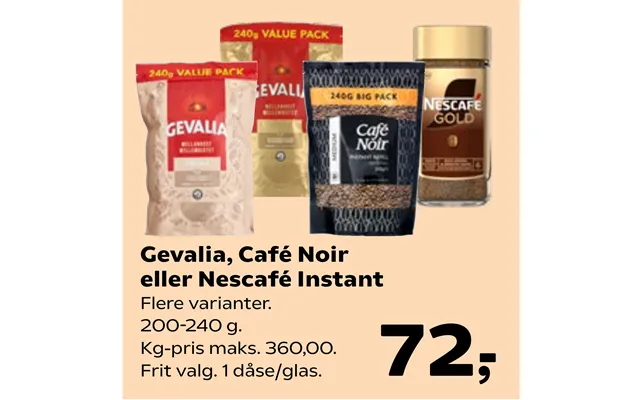 Gevalia, Café Noir Eller Nescafé Instant product image
