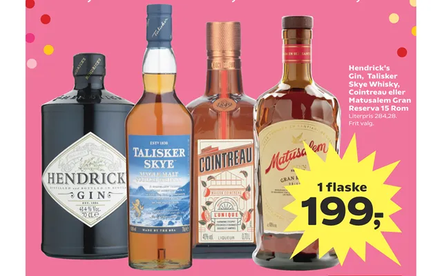 Hendrick's Skye Whisky, Cointreau Eller Matusalem Gran Reserva 15 Rom product image