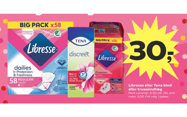 Libresse Eller Tena Bind Eller Trusse Indlæg product image