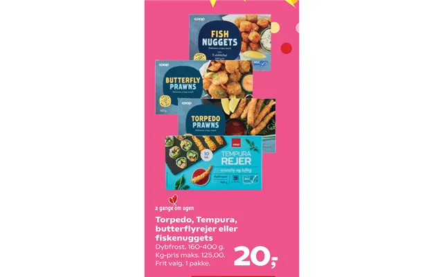 Torpedo, Tempura, Butterflyrejer Eller Fiskenuggets product image