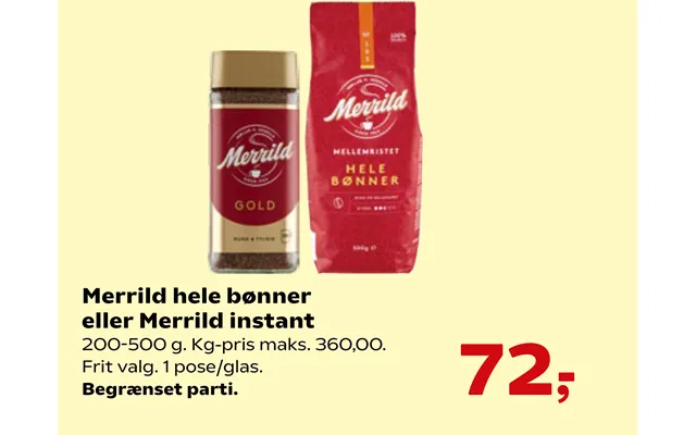 Merrild Hele Bønner Eller Merrild Instant product image