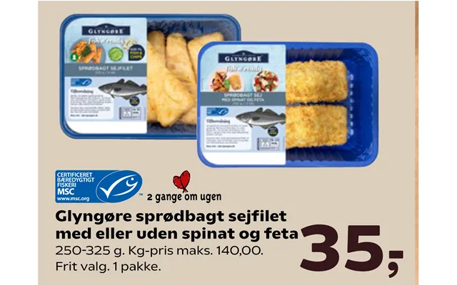 Glyngøre Sprødbagt Sejfilet Med Eller Uden Spinat Og Feta product image