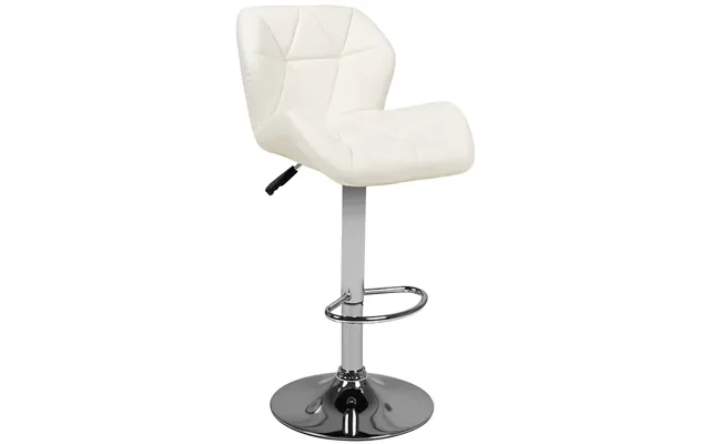 Barstol Med Ryglæn M06 Læder Justerbar Hvid product image