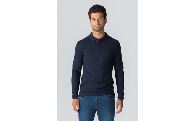 Muscle Long-sleeved Polo Shirt - Navy product image
