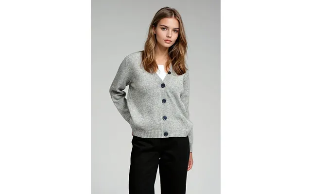 Strikket Cardigan - Lysegrå Meleret product image