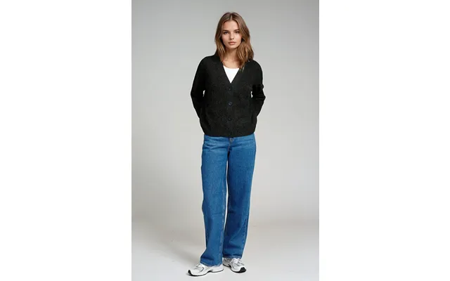 Strikket Cardigan - Mørkegrå Meleret product image