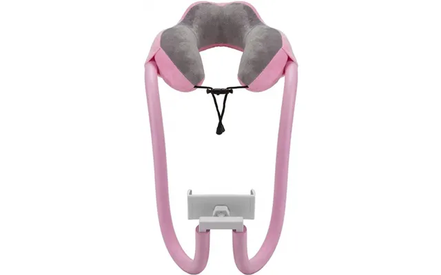 2-i-1-nakkepude Med Tablet- Og Telefonstøtte - Pink