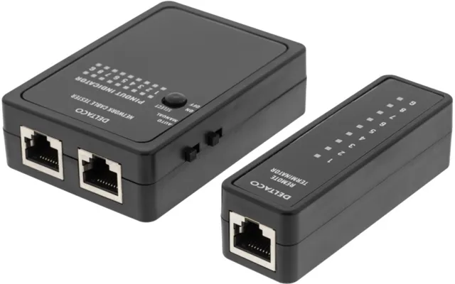 Deltaco Kabeltester Til Rj45,rj12,rj11 Og Bnc - Todelt