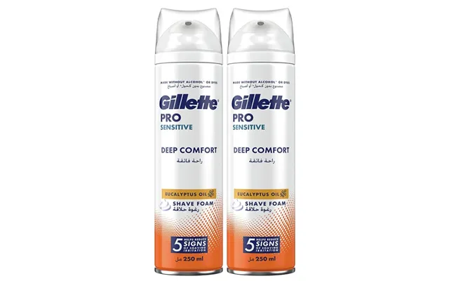 Gillette Pro Sensitive Deep Comfort Shave Foam 2x250ml