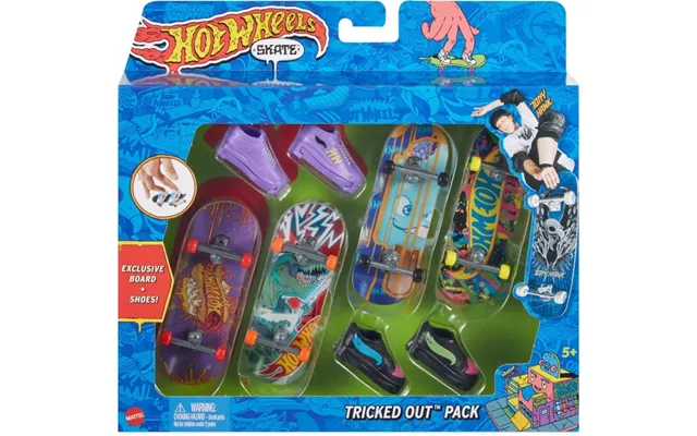 Hot Wheels Skate Fingerboard & Shoe - Finger Skateboard, 4 Pcs