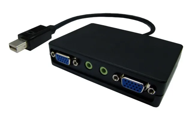 Mini Dp - 2xvga 3,5mm Minitele, 1080p I 60hz, Sort