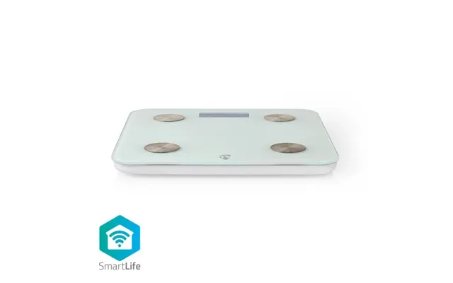 Nedis Smartlife Personvægt Wi-fi Ben Bmr Fedt Muskler Vand Vægt 8 Maksimal Belastning 180 Kg Android Ios Glas Hvid