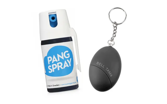 Pangspray Selvforsvarssæt - Og Overfaldsalarm Sort